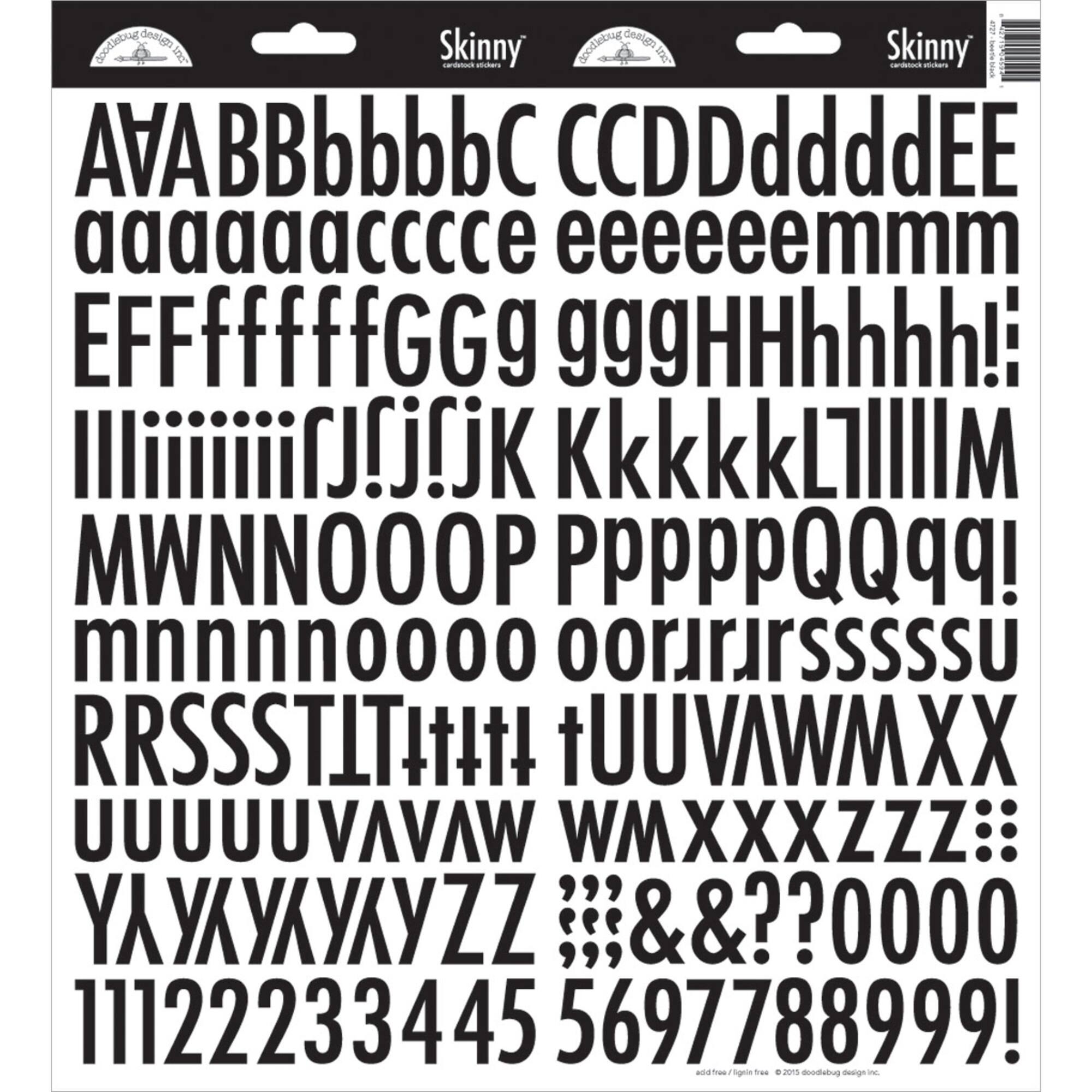 Doodlebug Design Inc.™ Skinny Cardstock Alpha Stickers